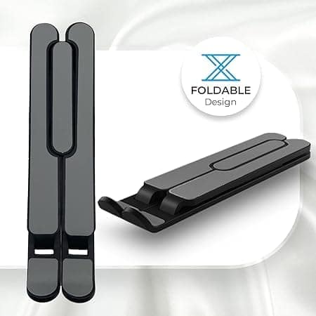 Zebronics-NS1000 Laptop Stand Featuring Foldable Design, Anti-Slip Silicone Rubber Pads, Supports Maximum of 5kgs Weight, 6 Adjustable Levels view 3