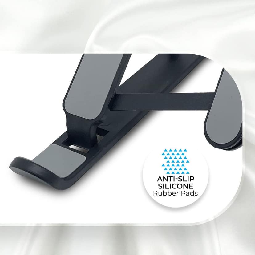 Zebronics-NS1000 Laptop Stand Featuring Foldable Design, Anti-Slip Silicone Rubber Pads, Supports Maximum of 5kgs Weight, 6 Adjustable Levels view 6
