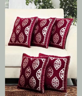 BELLA TRUE Set of 5 Velvet Cushion Covers 40X40 cm (16X16)