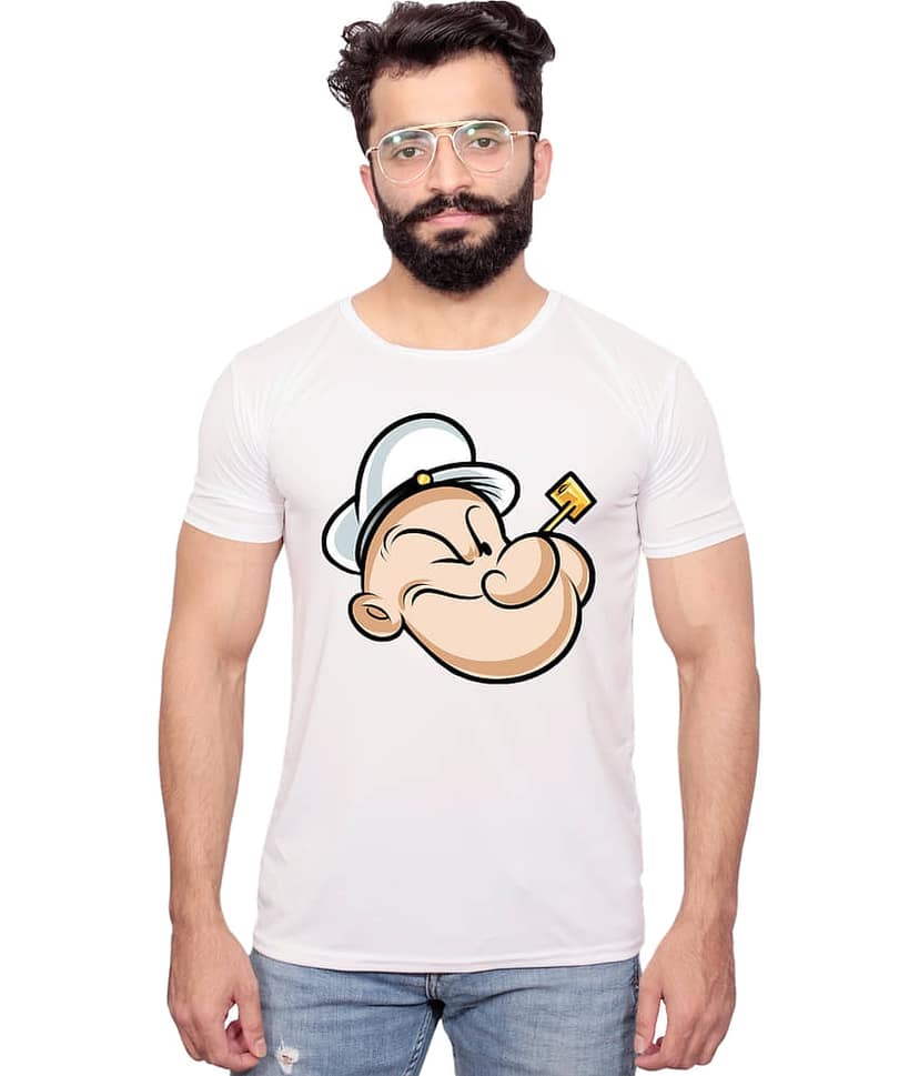 Nityanand Enterprises White Cotton Blend T-Shirt