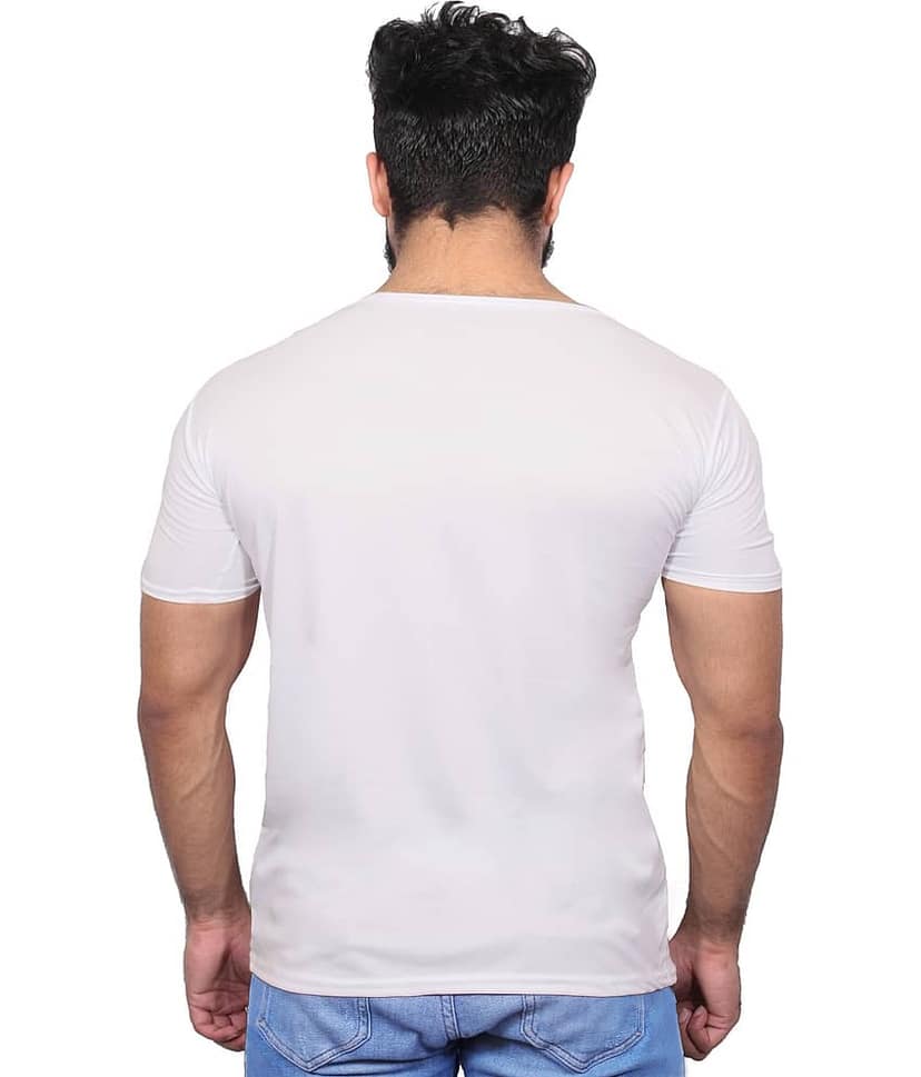 Nityanand Enterprises White Cotton Blend T-Shirt view 2