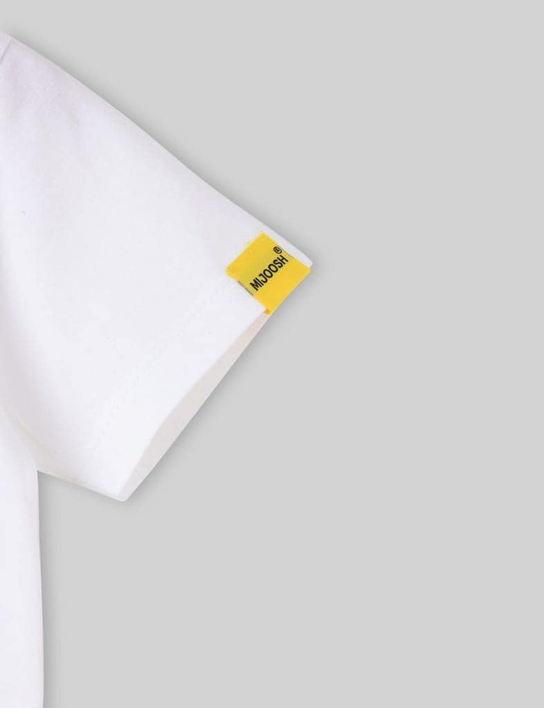 Boys T shirt Cotton Pure White Joystick view 4