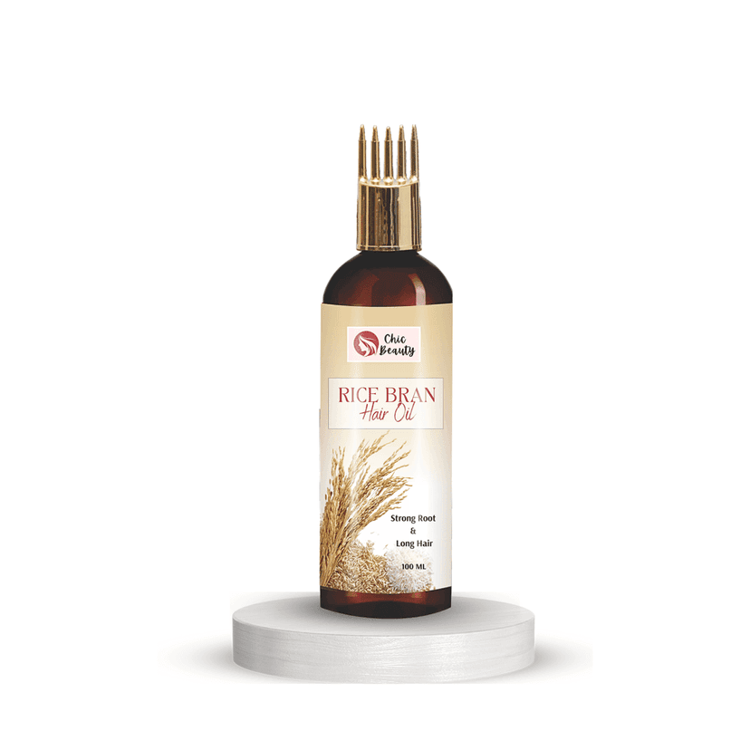 Chic Beauty Rice Bran Hair oil with comb applicator 100ML for Strong Root and Long Hair