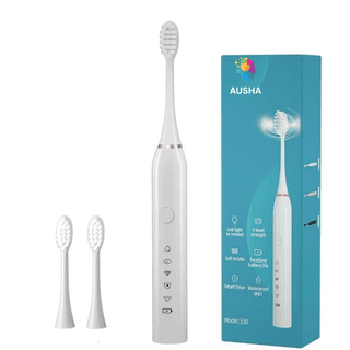 AUSHA Sonic Electric Toothbrush for Adults | 38,000 Strokes/Min | 5 Brushing Modes | USB Rechargeable | IPX7 Waterproof | 3 Brush Heads