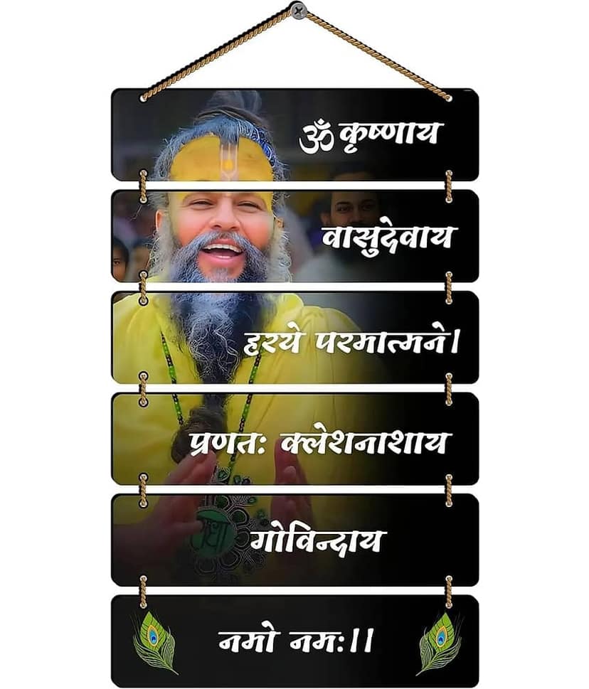 Premanand Ji Maharaj Wall Hanging for Living Room | Bedroom | Gifts | Decor Hanging | spiritual Decoration, MDF Wooden, view 2