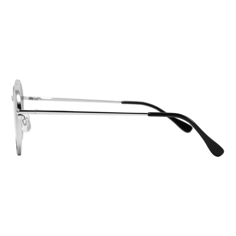 Eyenaks Oval Shape Metal Sunglasses | UV 400 Protection | Unisex Design | Everyday Wear | Spring Hinges for Comfortable Fit | Pack Of 1 (Silver) view 3