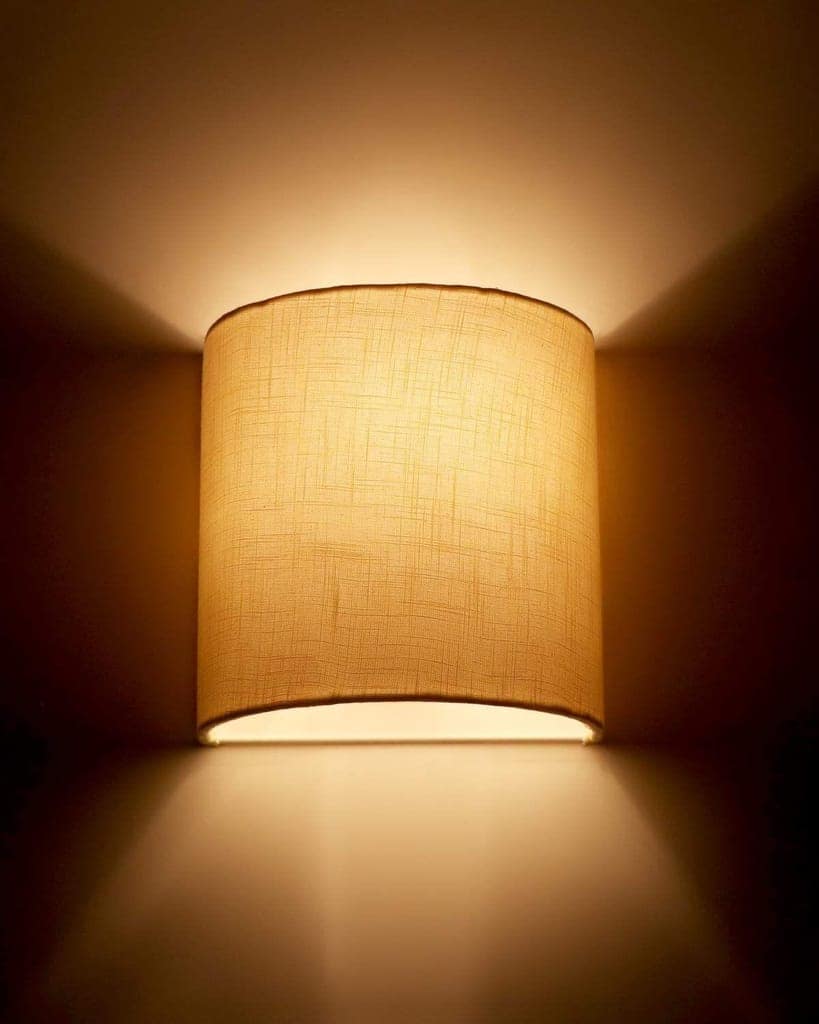 LIGHT ANGLE Handmade Fabric Wall Lamps for Home Decoration (Beige) view 2