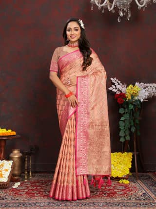 Soft katan silk saree with zari weawing design...