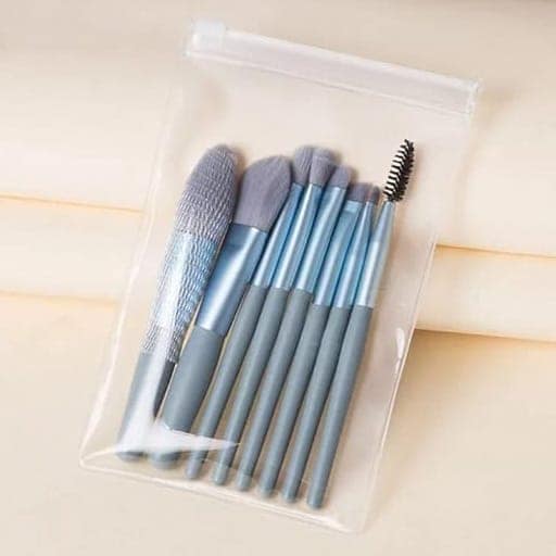 8 Piece Makeup Brush Set with Aluminum Tube and Soft Bristles view 5