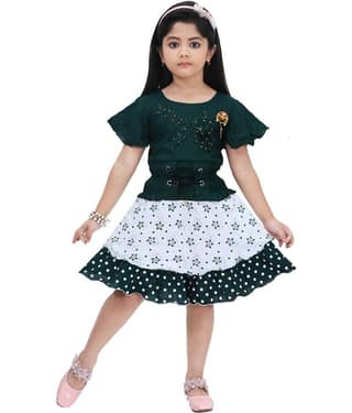 New Collection Rayon Frock For Girls ( Pack of 1 , Maroon )