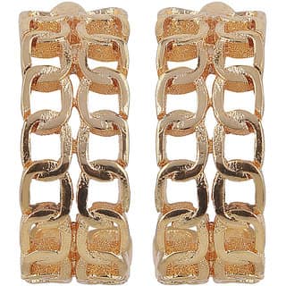 Chain Double Brass Material Loop Drop Hook Earrings for Women's Fashion Jewelry Earrings for Girls Women's - Golden