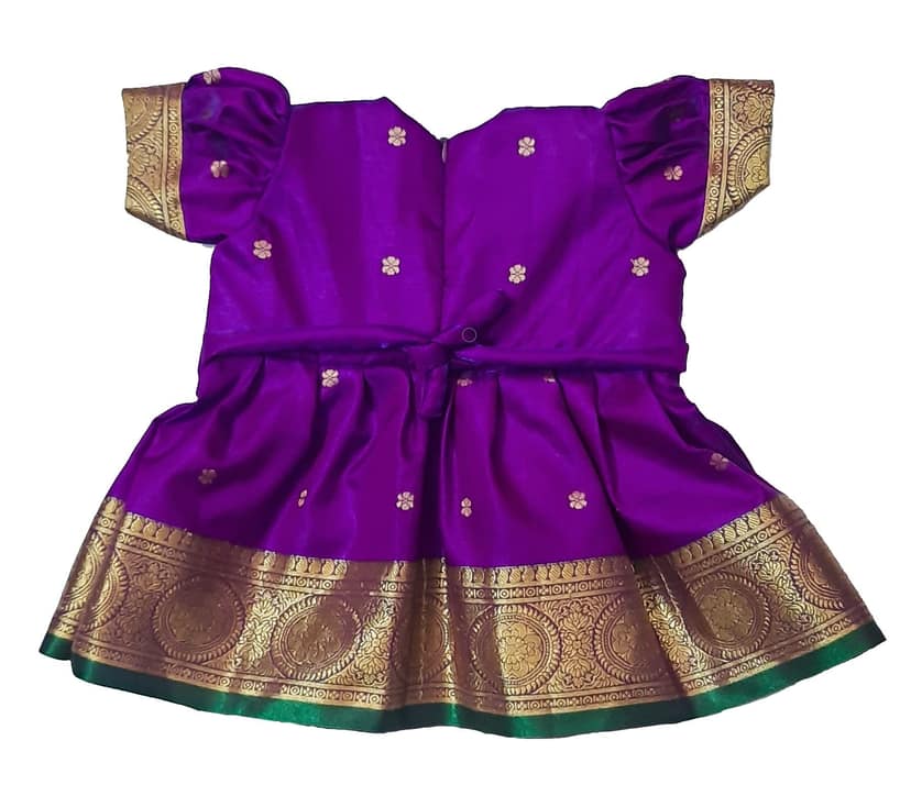 LUSTER Elegant Baby Girl's Silk Satin Frock and Dresses Available (Newborn Baby to 5 Years) Ideal for Birthdays, Festivals, and Weddings. Sleeveless Affordable Quality Cute Baby Frock Purple view 2