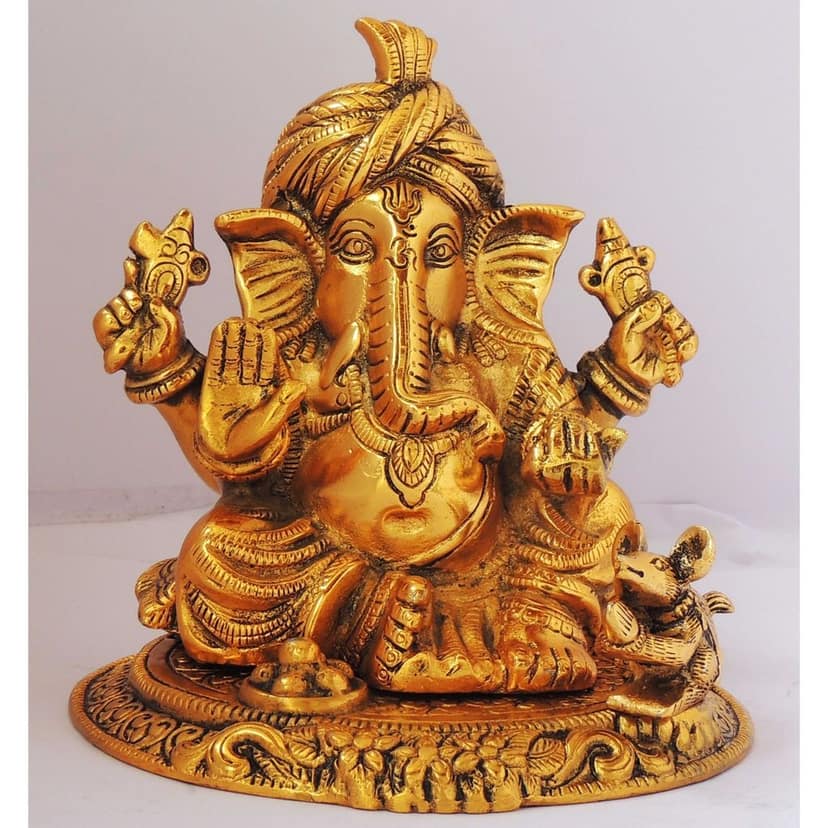 Aluminium Showpiece Pagadi Ganesh Big (ASMAS294 G) view 3