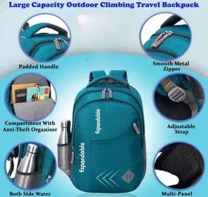 35L Waterproof Laptop Backpack for Men & Women | Office, College & School Bag for Students view 3