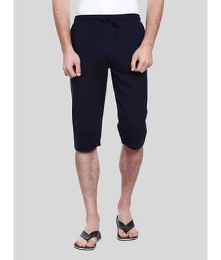 Allocate - Navy Blue Cotton Blend Men's Three-Fourths ( Pack of 1 )