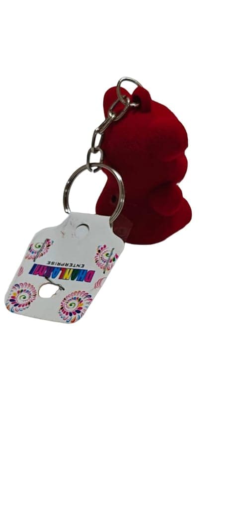 Red Teddy Bear Keychain for Keys & Bags view 2
