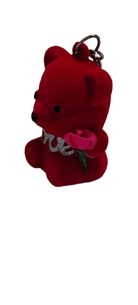 Red Teddy Bear Keychain for Keys & Bags view 4