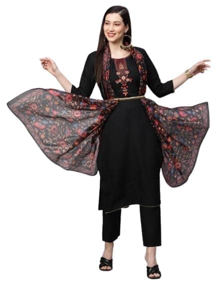 Buy & Try Rayon Kurta Pant Set with Dupatta | Kurti Set with Embrodry Work for Wedding, Party & Festival.