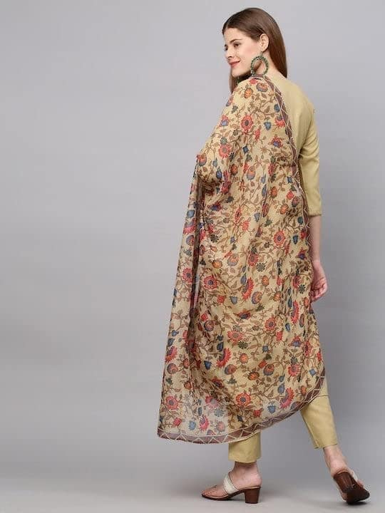 Buy & Try Rayon Kurta Pant Set with Dupatta | Kurti Set with Embrodry Work for Wedding, Party & Festival. view 9