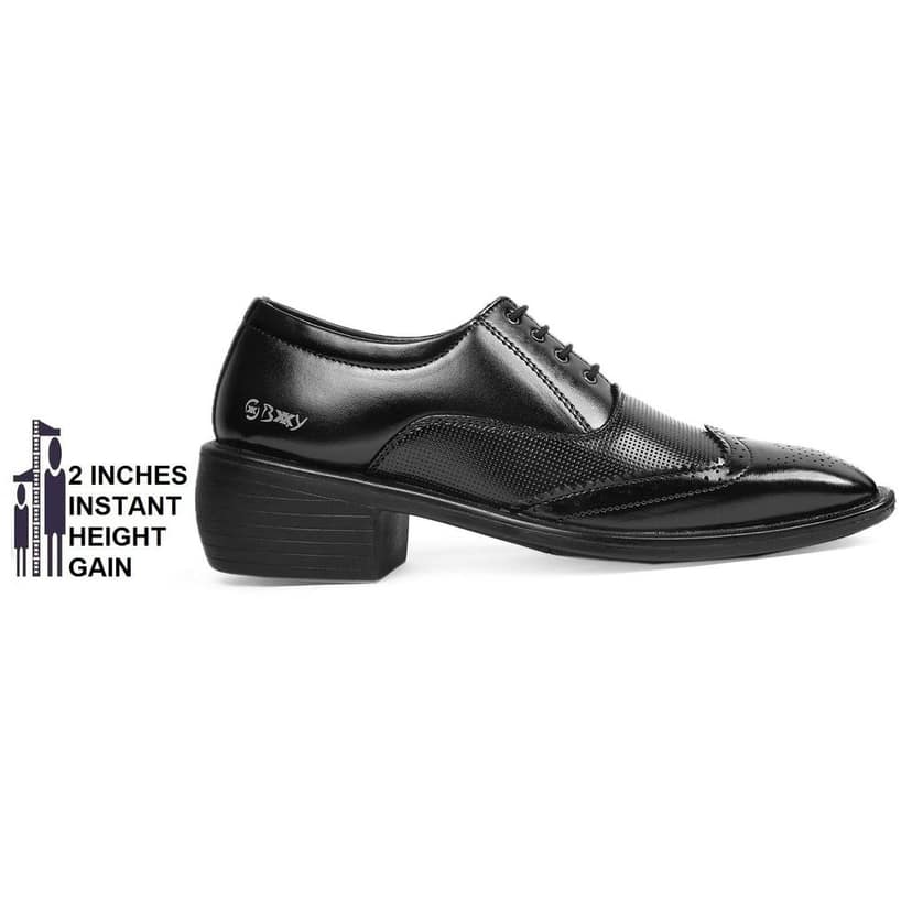 Men's Stylish Full Brogue Height Increasing Lace-up Shoes view 4