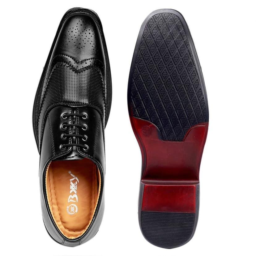 Men's Stylish Full Brogue Height Increasing Lace-up Shoes view 5