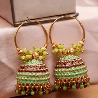 Premium Bridal Wedding Earring For Women(Green)