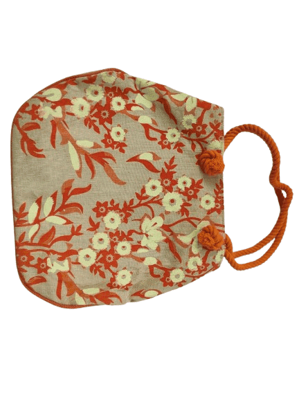 Floral Print Tote Bag with Rope Handles view 2