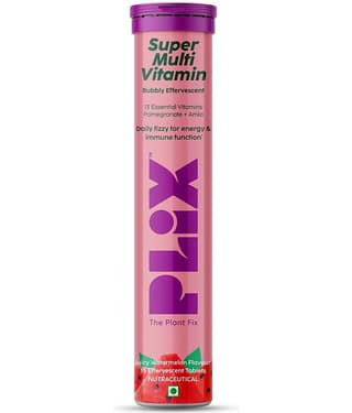 Plix Multivitamin Effervescent Tablets for Daily Nutrients Immune System & Energy(15 No)