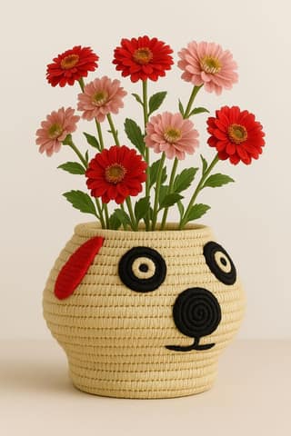 Tiger Grass Textured Flower Vase
