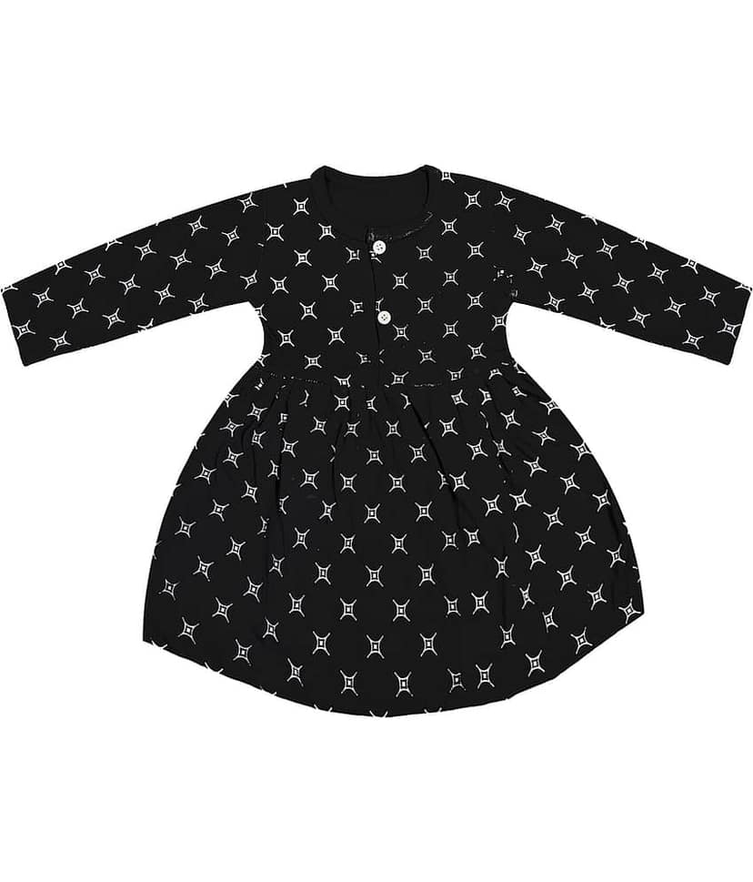 INFANT Pack of 1 Baby Girls Cotton Dress ( Black )