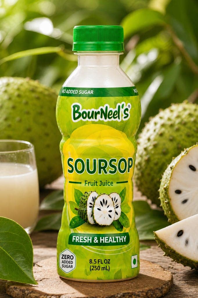 BourNeel's® Soursop Sugar Free Fruit Juice 250 ml Pack of 1 | No Added Sugar | Graviola Laxman Phal Fruit Pulpy Juice Drink | High Vitamin C | view 4