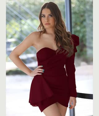 kotty Women Viscose Rayon Solid Bodycon Dress ( Maroon )