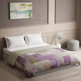 DDECOR - Primary Collection 100% Cotton Abstract Pattern 136TC King Quilt |229 CM X 274 CM| - Purple