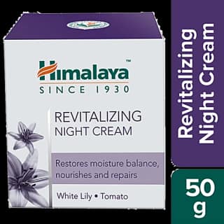 Himalaya Revitalizing Night Cream - White Lily & Tomato, For Dry To Combination Skin, Free From Alcohol & Parabens, 50 G