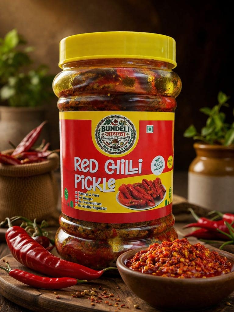 Bundeli Jayaka Traditional Red Chilli Pickle 1kg view 5
