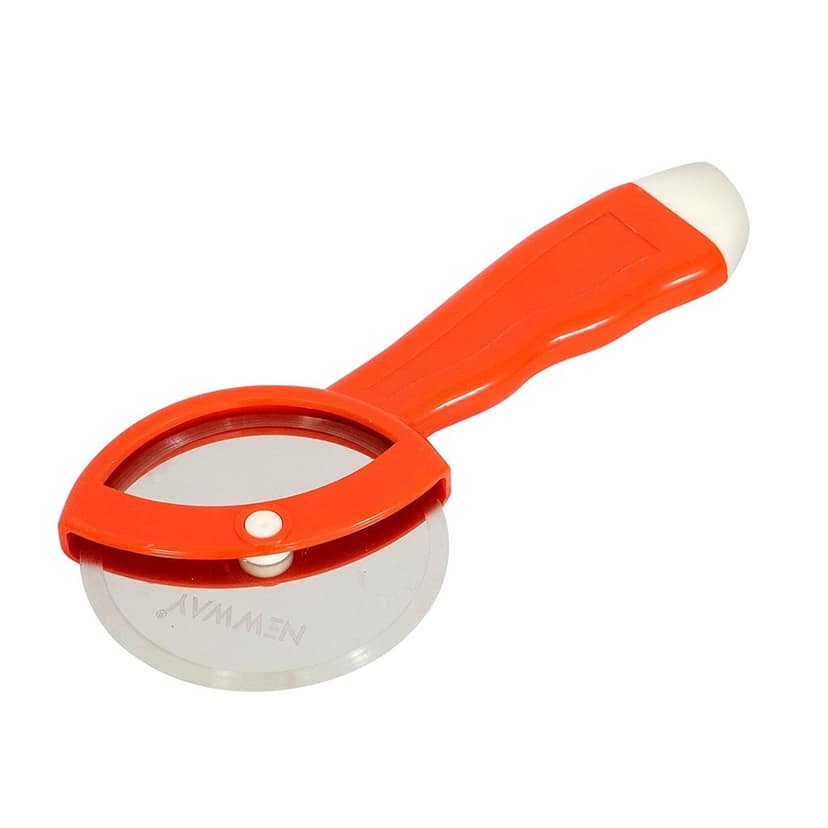 NEWWAY Stainless Steel Pizza Cutter Premium Food Grade with Comfortable Plastic Handle Wheel Type Blue Color with sharp Blade (Pack of 1) view 2