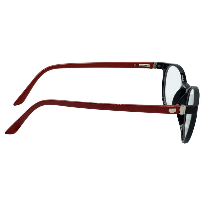 HRINKAR Day and Night Driving Photochromic Glasses and Sunglasses For Men and women Your All-Day Vision Companion Black and Red Oval Frame - HRPG14-BK-RD view 4