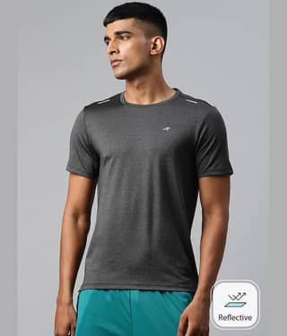 Alcis Grey Polyester Slim Fit Men's Sports T-Shirt ( Pack of 1 )