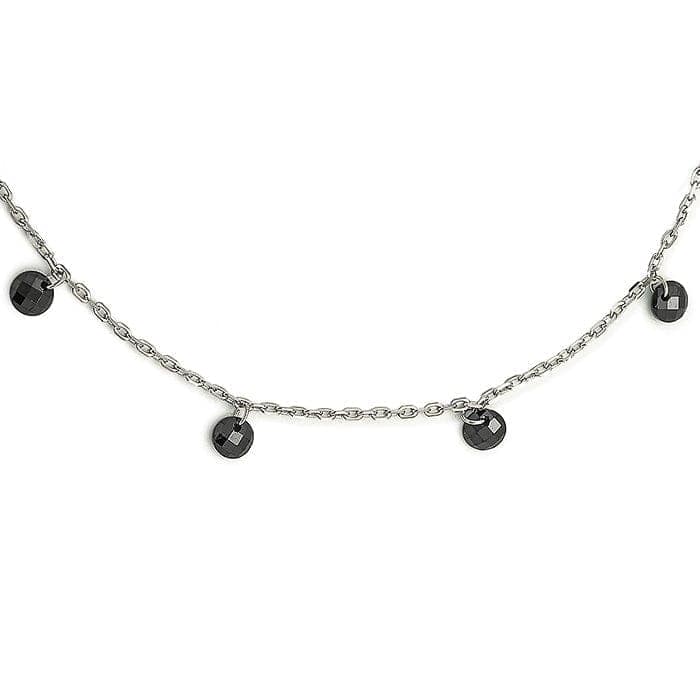 Silver Royal Crystal Anklet (Black) view 4