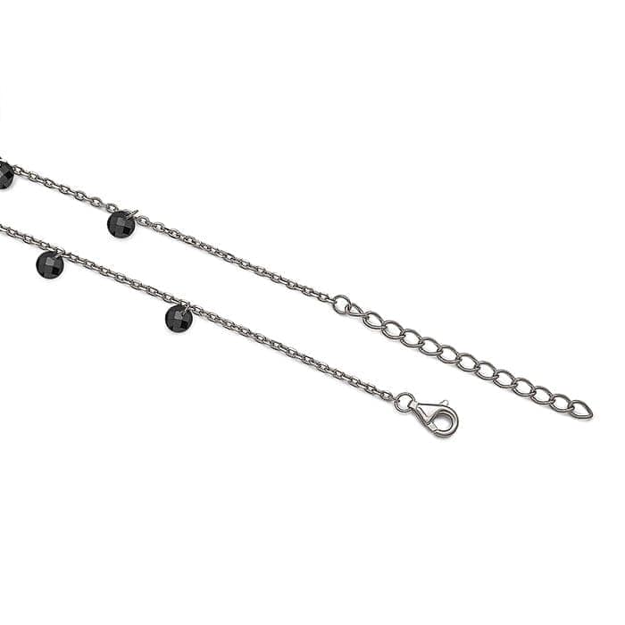 Silver Royal Crystal Anklet (Black) view 7