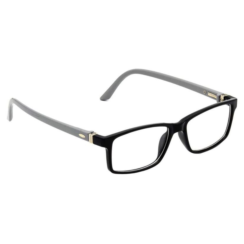 Hrinkar Stylish Zero Power Computer Glasses for Eye Protection with Blue Cut Lenses for Men & Women | Black and Grey | HBCT-FRM-BK-GRY-17 view 2