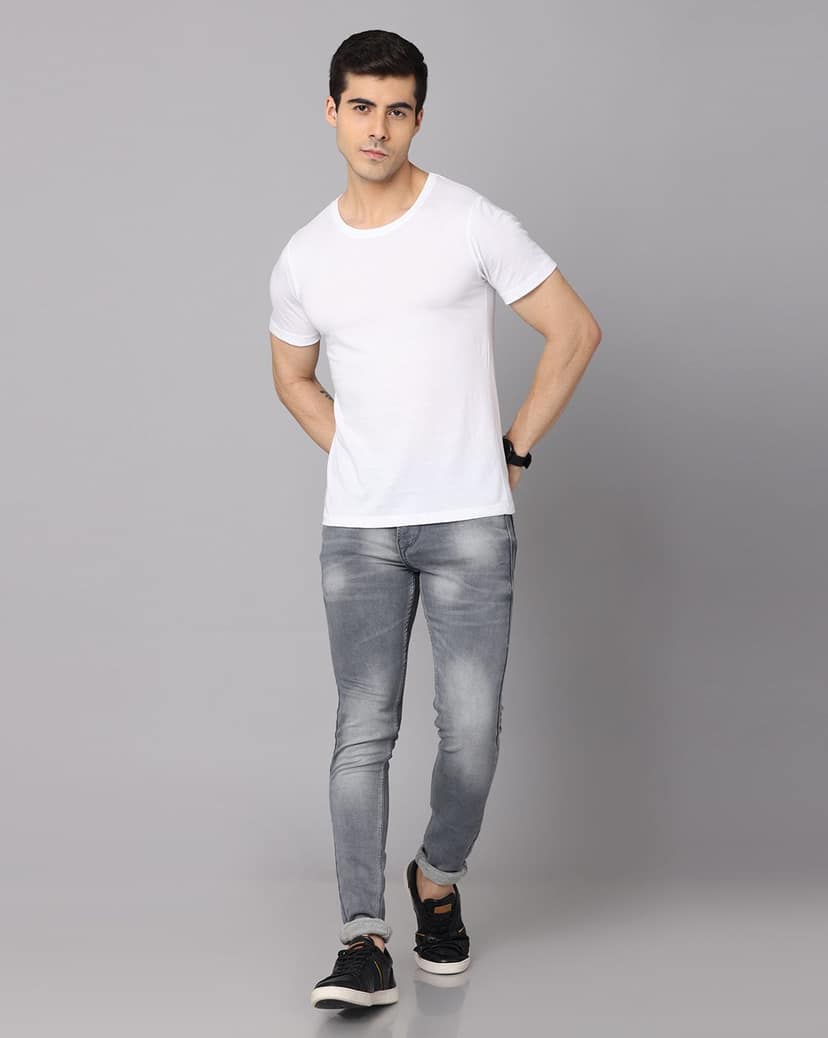 Crepeon Mens Plain Round Neck T shirt