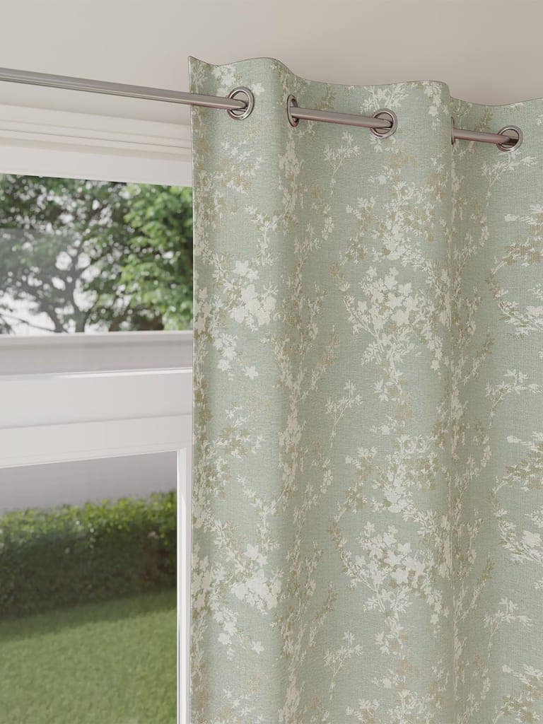 DDECOR - 100% PolyesterFloral PatternDoor 7 Ft|135 CM X 225 CM| - Green view 2