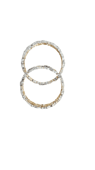 Gold Bangle Set with Cubic Zirconia Stones