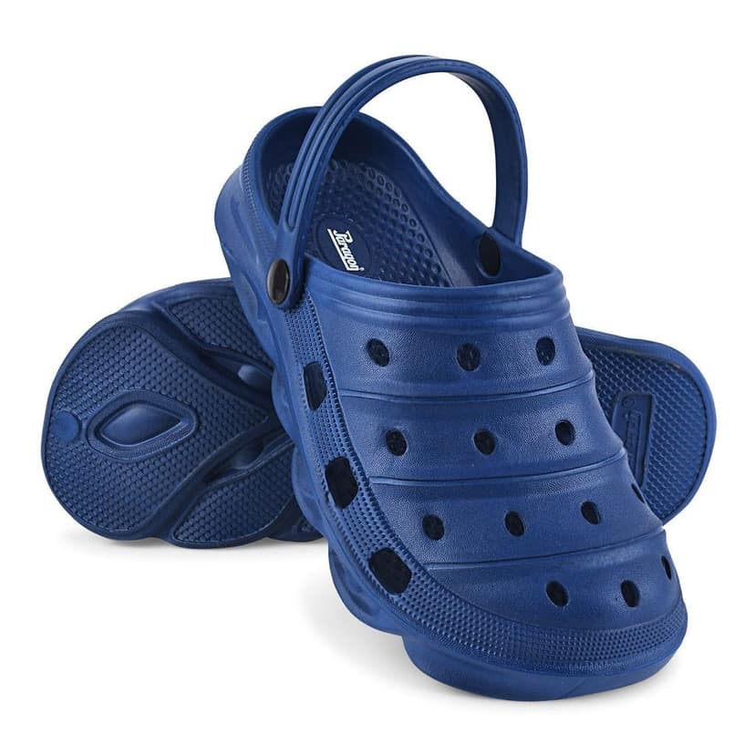 Paragon Navy Blue Ultra-Comfortable Self-Design Clogs for Men view 6