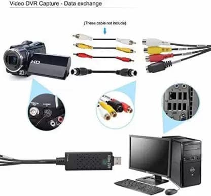 Easycap USB 2.0 Adapter TV Video Audio VHS to DVD Converter Capture Card Adaptor (Black) view 4