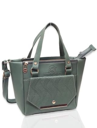 Magnifique Polyurethane ?Women's Hand/Sling/Side Bag/Purse? (Free Size_Green)
