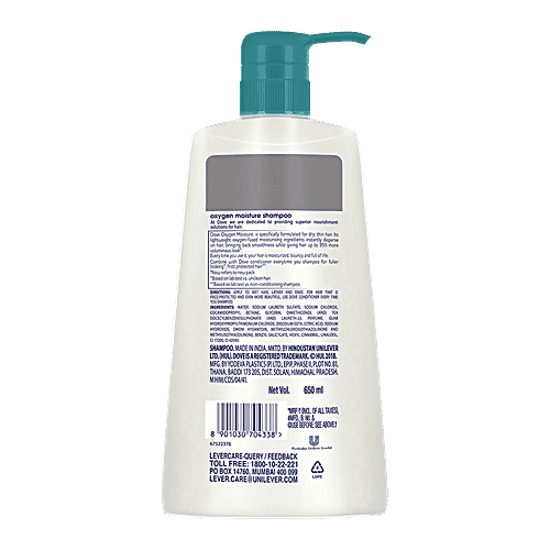 Dove Oxygen Moisture Shampoo, 650 Ml view 2