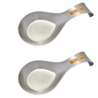 i WARE KkitchenCare Stainless Steel Spoon Rest Holder (Silver) Set of 2 view 2