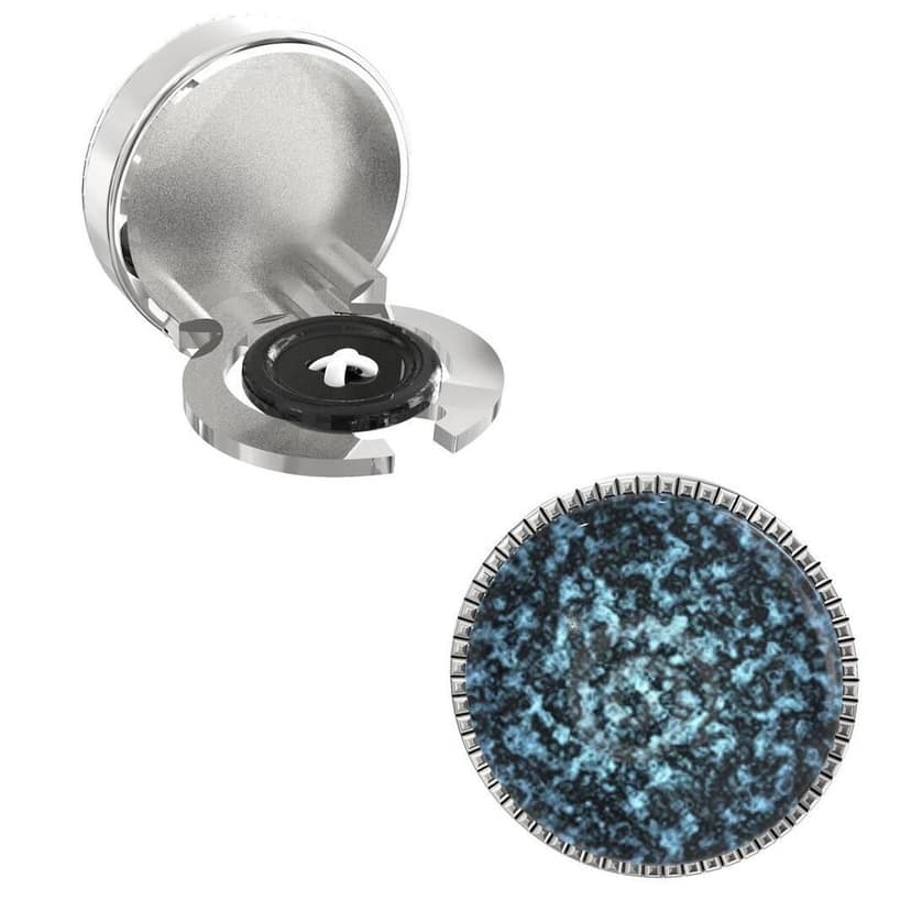 The Smart Buttons - Shirt Button Cover Cufflinks for Men - Blue Water Design Pattern